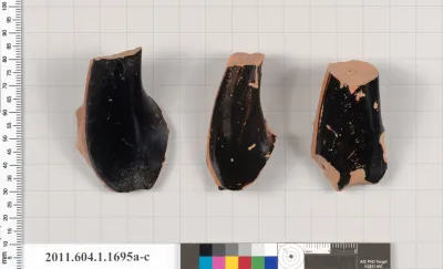 Terracotta fragments of kylikes (drinking cups)