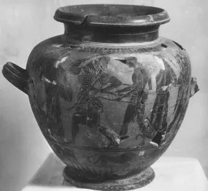 STAMNOS (ATHENIAN, BLACK-FIGURE)