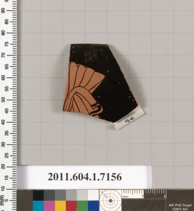 Terracotta rim fragment of a kylix (drinking cup)