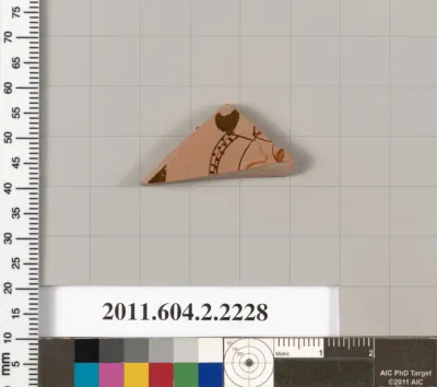 Terracotta fragment of a pot; unglazed on the inside