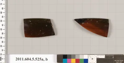 Terracotta rim fragments of a kylix (drinking cup)