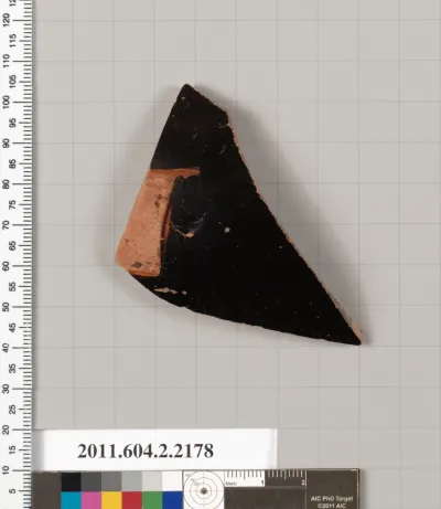 Terracotta fragment of a pot; unglazed on the inside