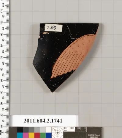 Terracotta rim fragment of a skyphos (deep drinking cup)