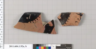 Terracotta rim fragments of a kylix (drinking cup)