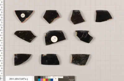 Terracotta rim fragments of kylikes (drinking cups)