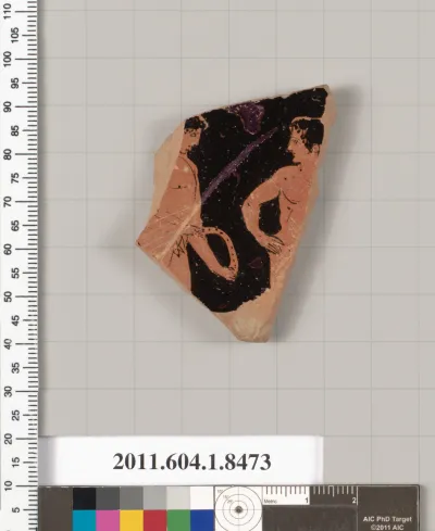 Terracotta fragment of a stemless kylix (drinking cup)