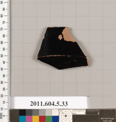 Terracotta rim fragment of a kylix (drinking cup)