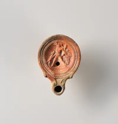 Terracotta oil lamp