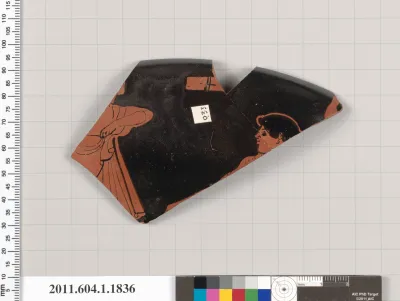 Terracotta rim fragment of a kylix (drinking cup)