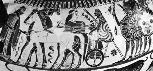 KRATER, COLUMN (CORINTHIAN, BLACK-FIGURE)