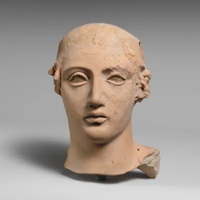 Terracotta head of a young man