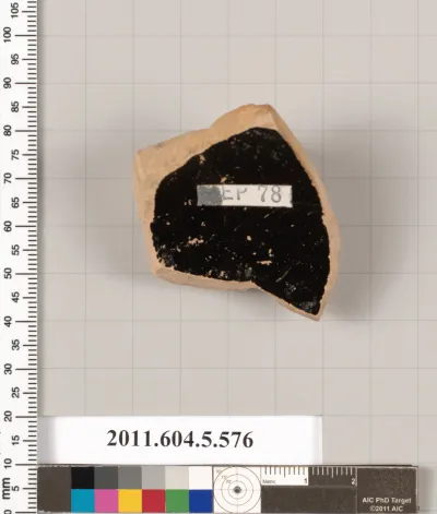 Terracotta fragment of a stemless kylix (drinking cup)