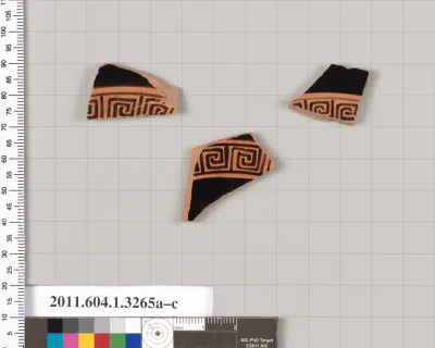 Terracotta fragments of kylikes (drinking cups)