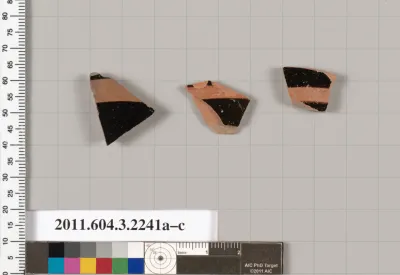 Terracotta fragments of kylikes (drinking cups)