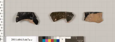 Terracotta rim fragments of kylikes (drinking cups)