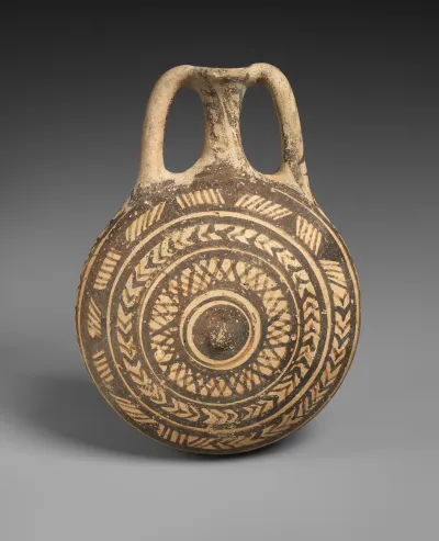 Terracotta lentoid flask