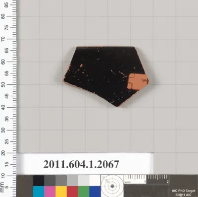 Terracotta rim fragment of a kylix (drinking cup)