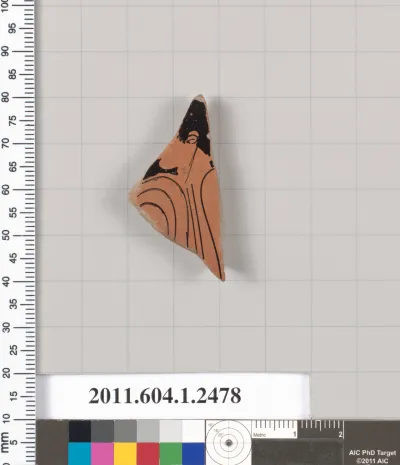 Terracotta fragment of a kylix (drinking cup)