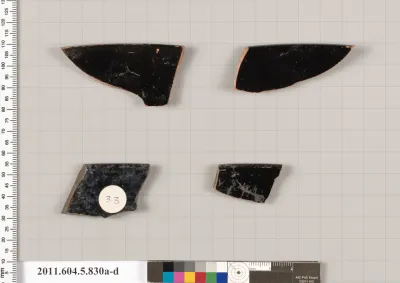 Terracotta rim fragments of kylikes (drinking cups)