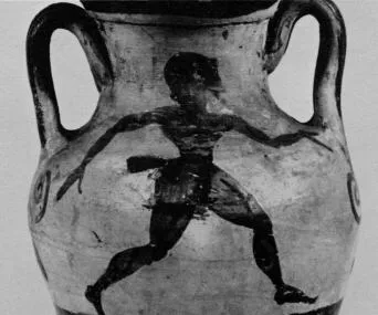 AMPHORA, NECK (ETRUSCAN, BLACK-FIGURE)