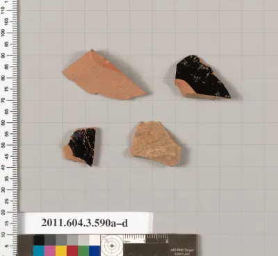 Terracotta fragments of column-kraters (bowls for mixing wine and water) or calyx-kraters (bowls for mixing wine and water)