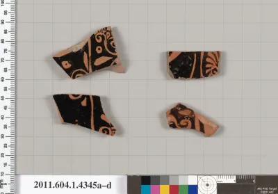 Terracotta fragments of kylikes (drinking cups)