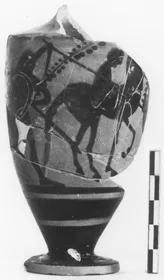 LEKYTHOS, FRAGMENT (ATHENIAN, BLACK-FIGURE)