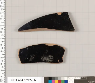 Terracotta fragments of kylikes (drinking cups)