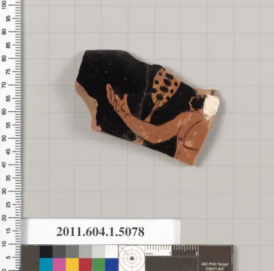 Terracotta rim fragment of a kylix (drinking cup)