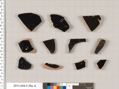 Terracotta fragments of kylikes (drinking cups)