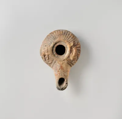 Terracotta oil lamp