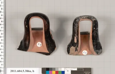 Terracotta fragments of kylikes (drinking cups)