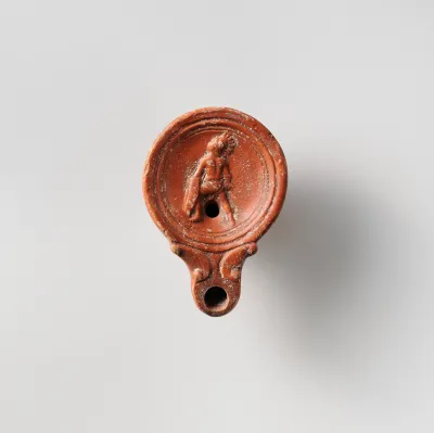 Terracotta oil lamp