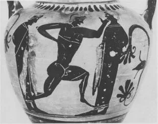 AMPHORA, NECK (EUBOEAN, BLACK-FIGURE)