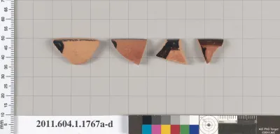 Terracotta rim fragments of kylikes(drinking cups)