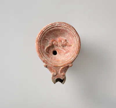 Terracotta oil lamp