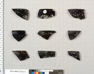 Terracotta rim fragments of kylikes (drinking cups)