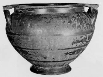 KRATER, COLUMN (CORINTHIAN, BLACK-FIGURE)