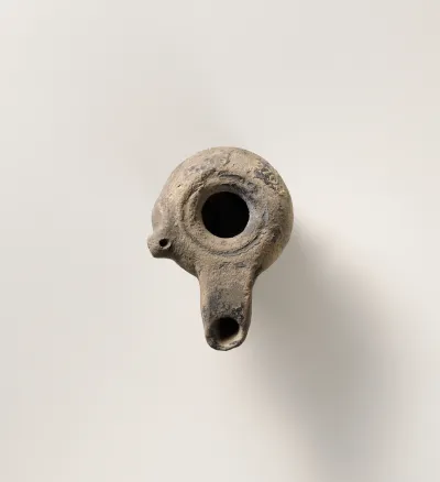 Terracotta oil lamp