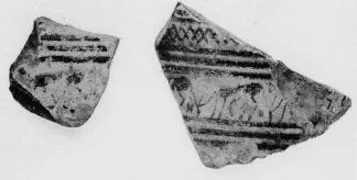 AMPHORA, NECK, FRAGMENTS (ATHENIAN GEOMETRIC, SILHOUETTE)