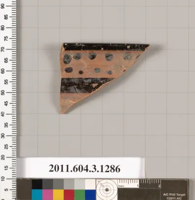 Terracotta rim fragment of a skyphos (deep drinking cup)