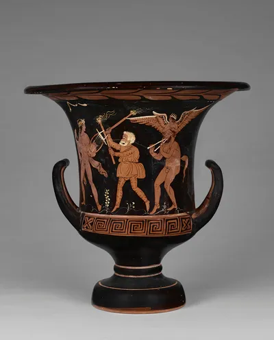 Proto-Paestan Red-Figure Calyx Krater