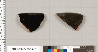 Terracotta rim fragments of kylikes (drinking cups)