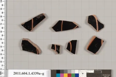 Terracotta fragments of kylikes (drinking cups)