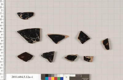 Terracotta fragments of kylikes (drinking cups)