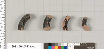 Terracotta fragments of kylikes (drinking cups)