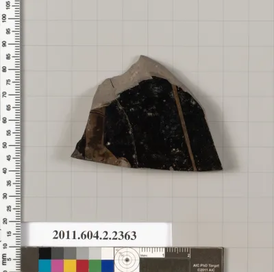 Terracotta fragment of a pot; unglazed on the inside