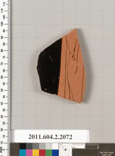 Terracotta fragment of a pot; glazed on the inside