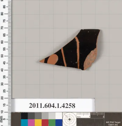 Terracotta rim fragment of a kylix (drinking cup)