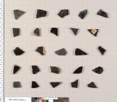 Terracotta fragments of kylikes (drinking cups)